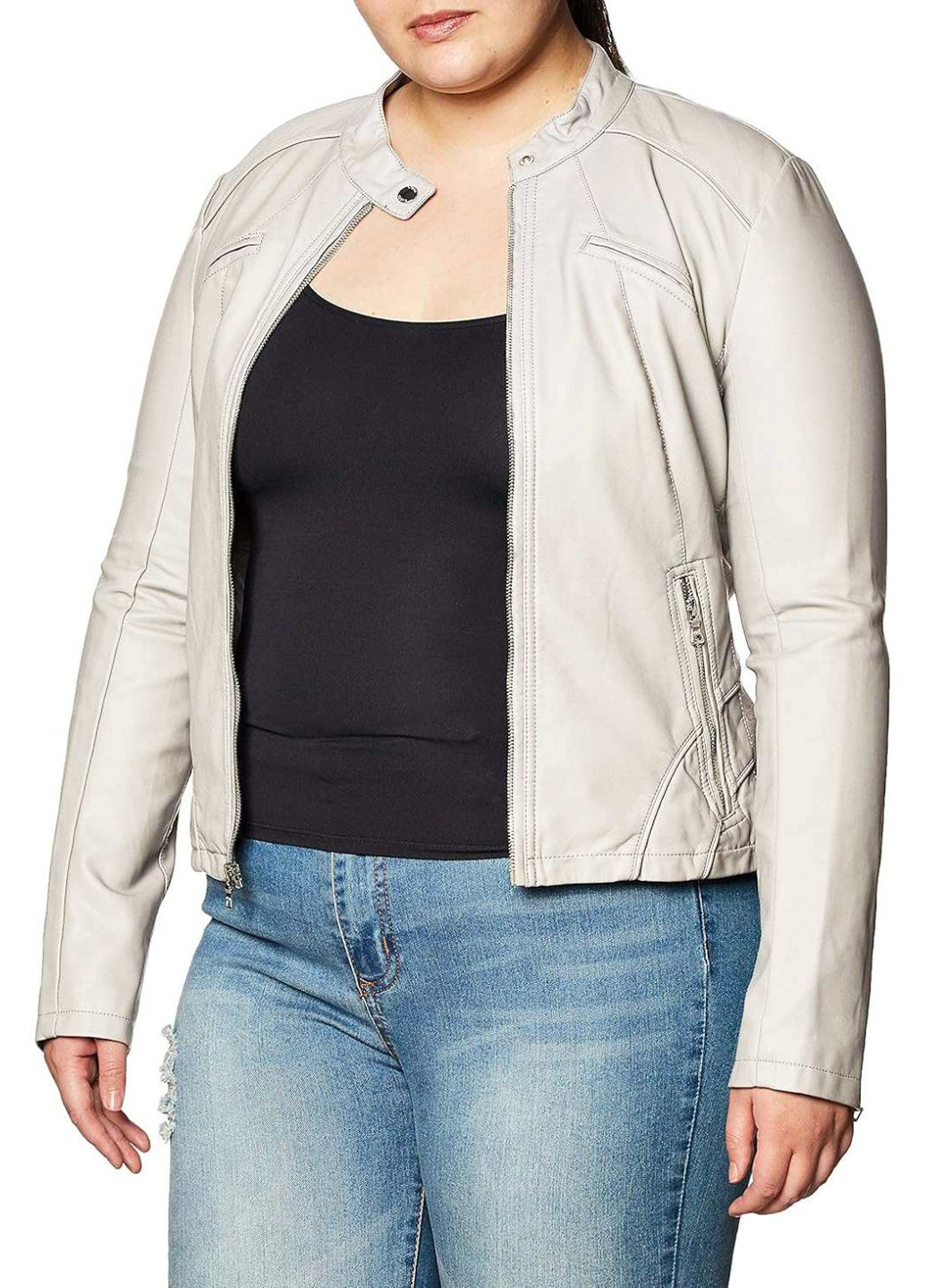 Серая демисезонная куртка косуха Guess