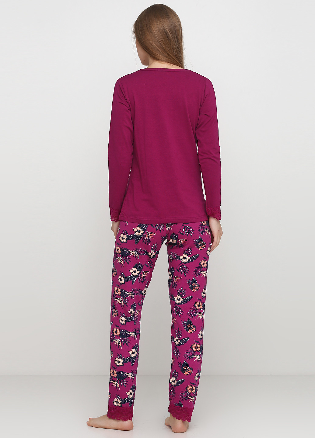 Фуксиновая всесезон пижама (лонгслив, брюки) лонгслив + брюки Sexen