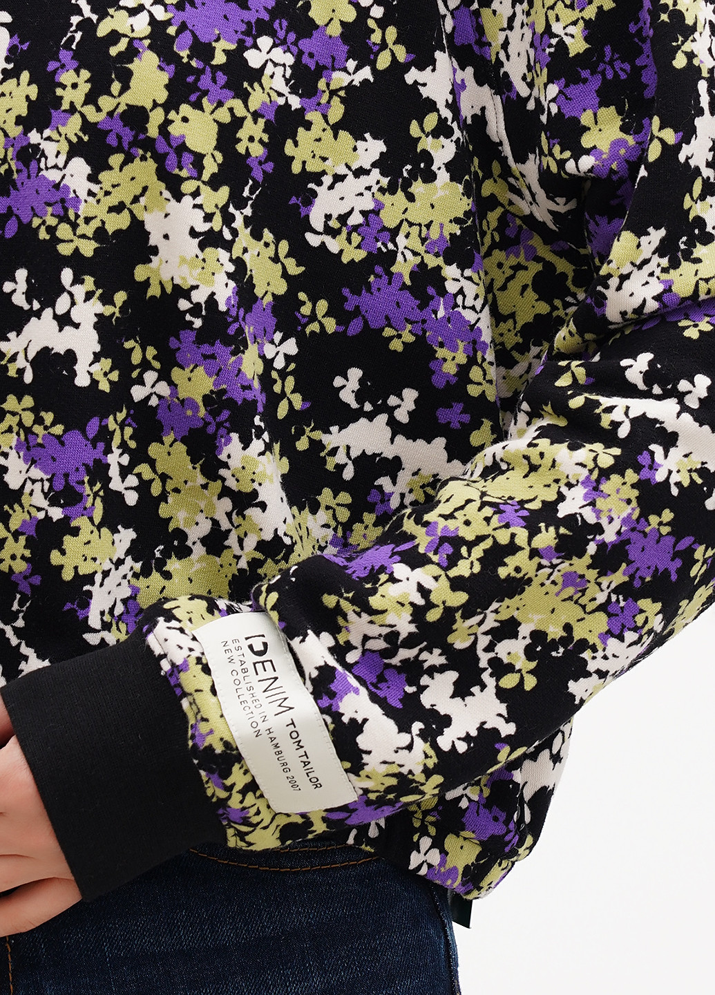 Свитшот Tom Tailor - Прямой крой цветочный комбинированный кэжуал хлопок - (279803646)
