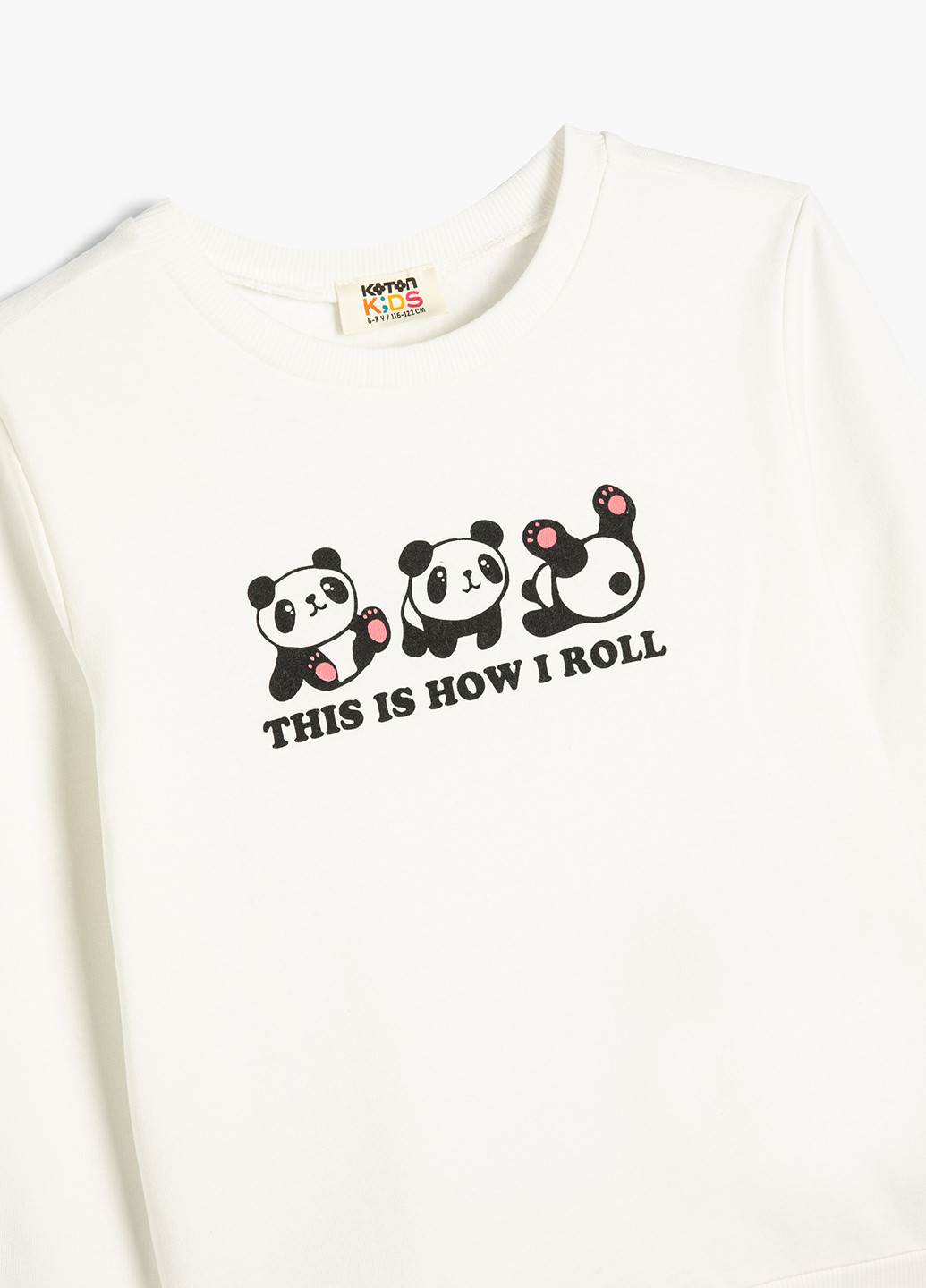 KOTON світшот панда молочний кежуал бавовна