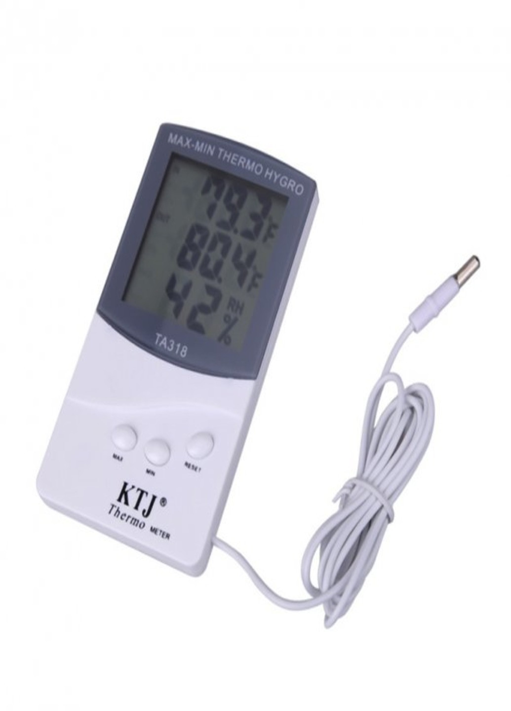 Цифровой термометр гигрометр KTJ TA 318 + выносной датчик температуры Art (253082095)