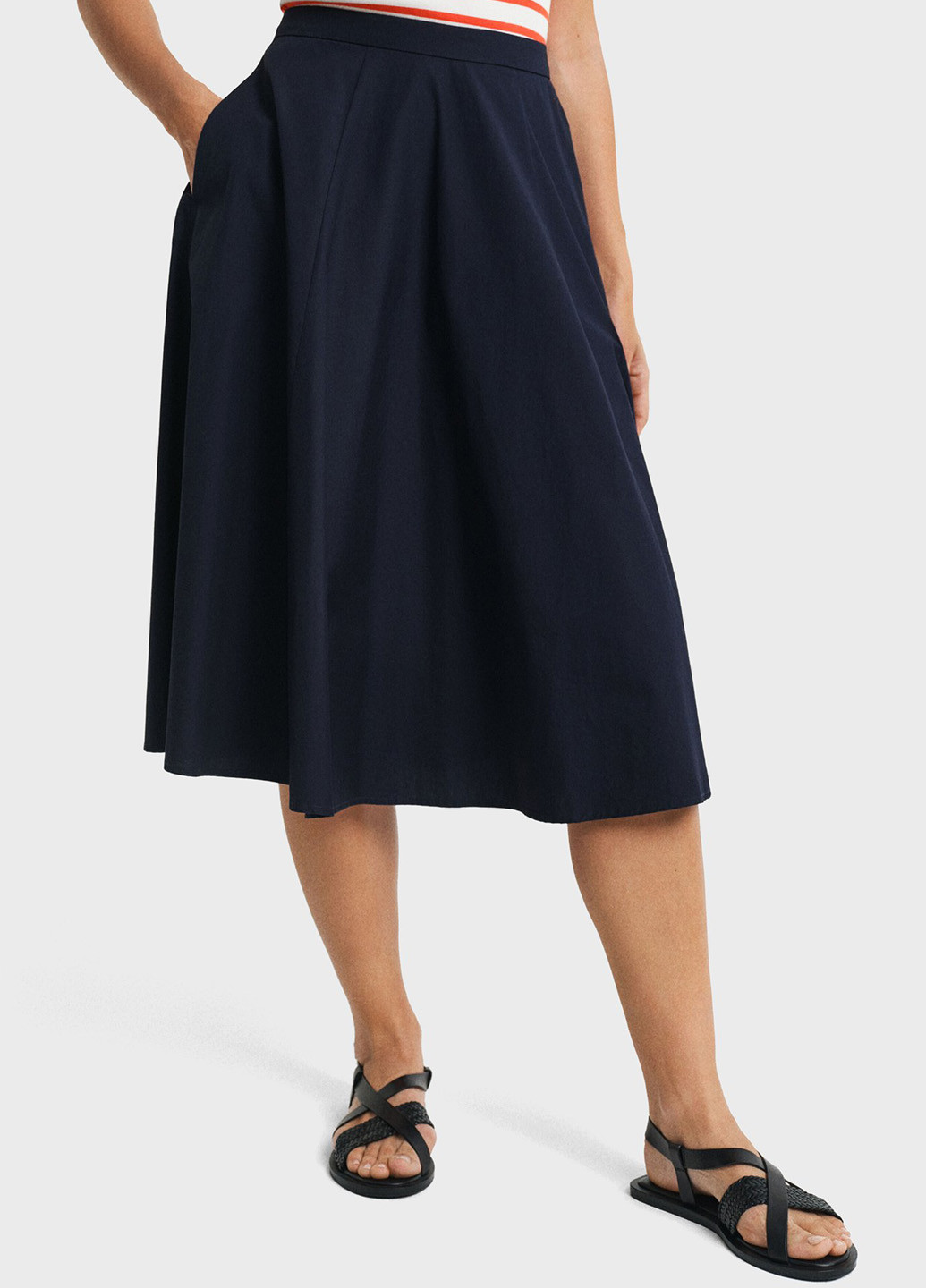 Синяя кэжуал однотонная юбка Gant клешированная