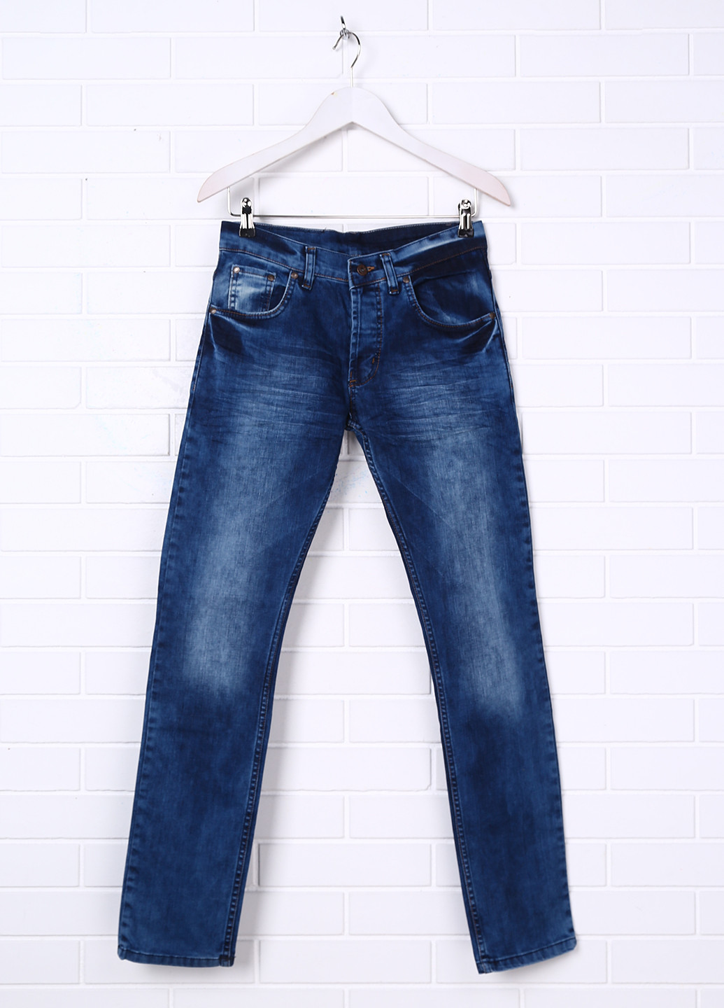 Темно-синие демисезонные прямые джинсы Bugi