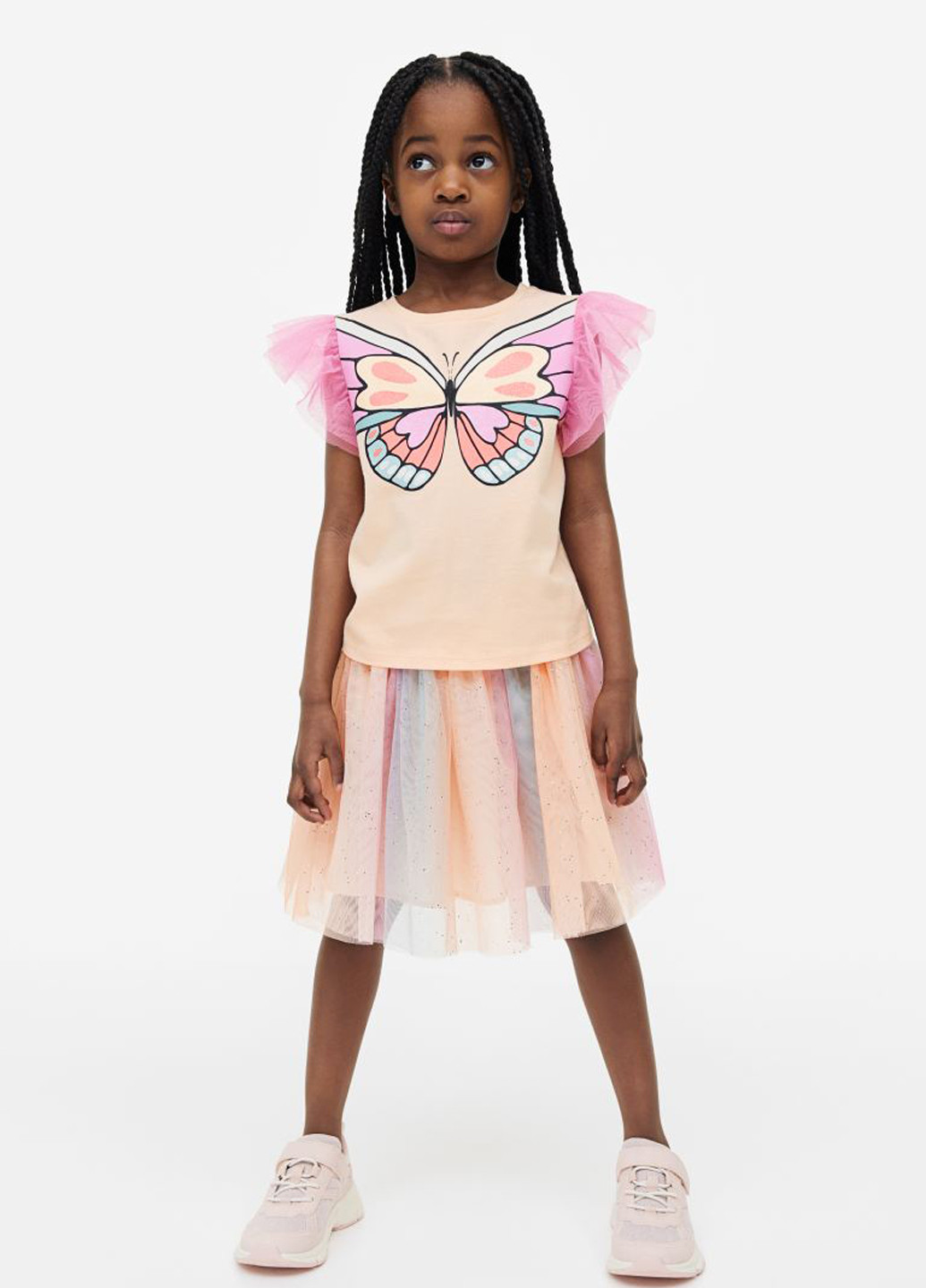 Разноцветная кэжуал, праздничный градиентной расцветки юбка H&M пышная