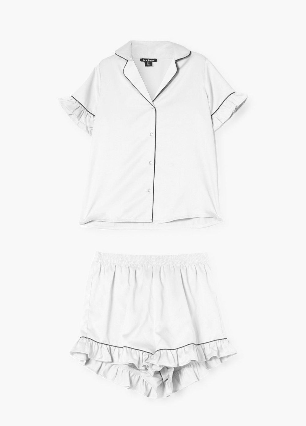 Белая всесезон пижама (рубашка, шорты) рубашка + шорты Boohoo
