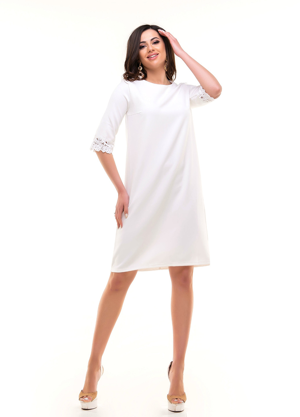 Белое кэжуал платье Ravol однотонное