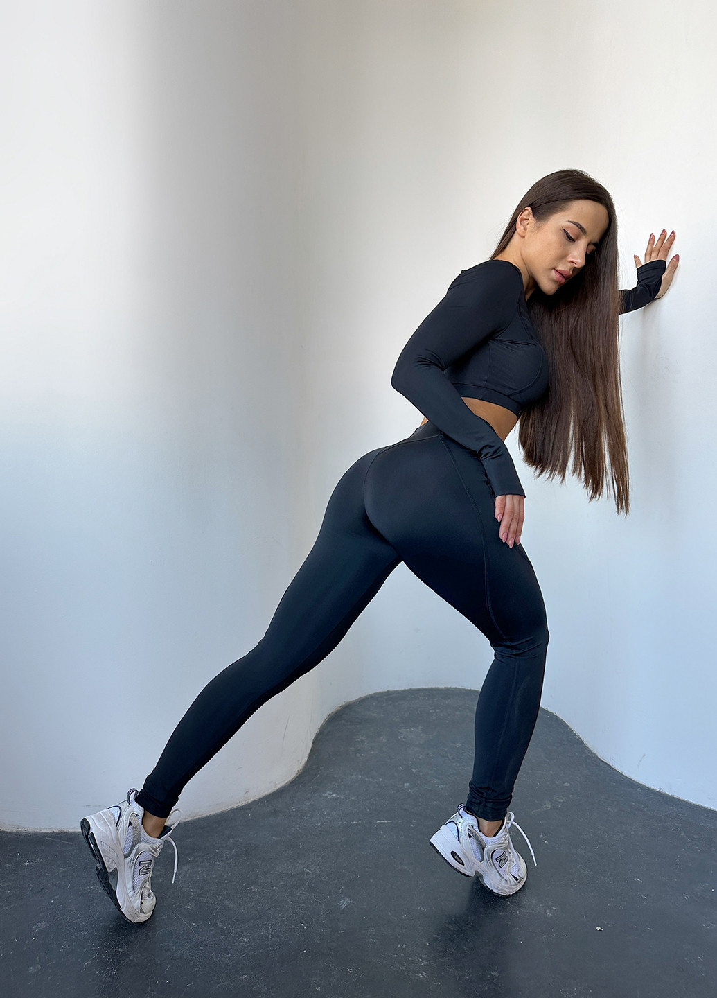 Черный демисезонный комплект (рашгард, топ, леггинсы) NOVA VEGA