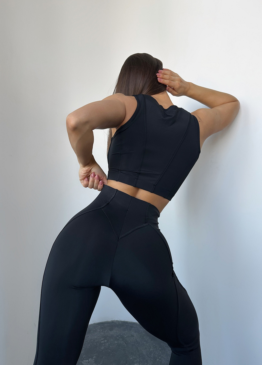 Черный демисезонный комплект (рашгард, топ, леггинсы) NOVA VEGA