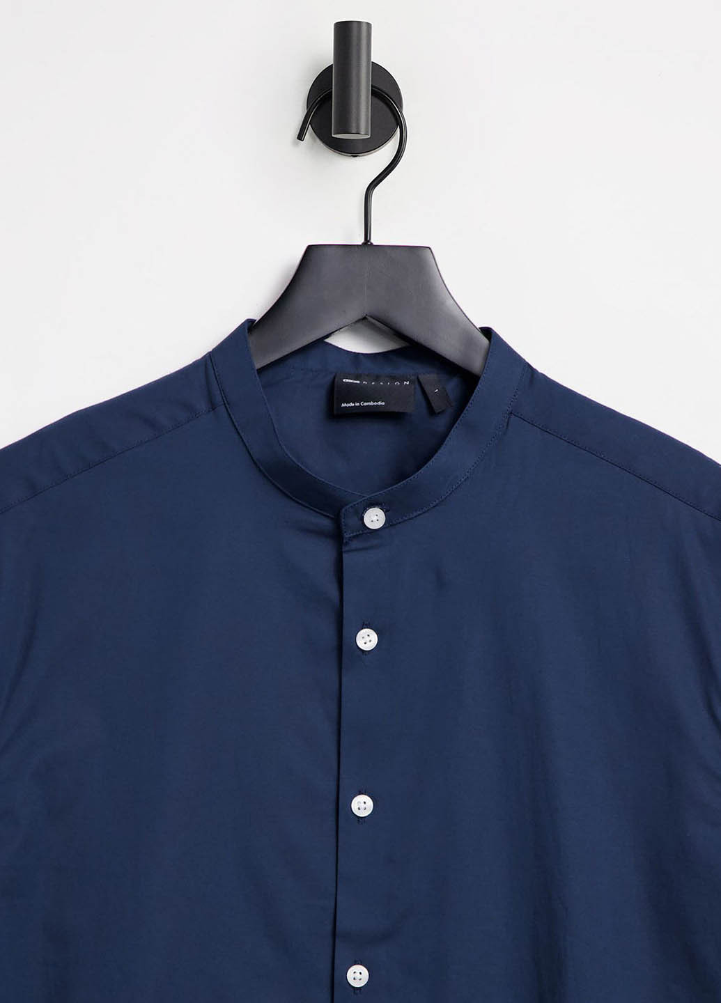 Темно-синяя кэжуал, классическая рубашка однотонная Asos