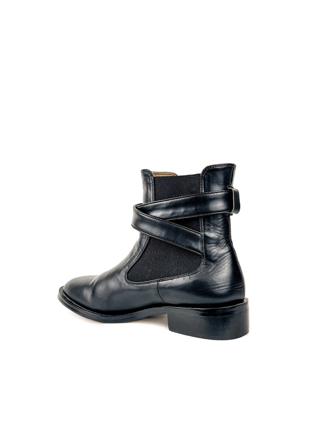 Осенние женские ботинки весна осень черные с ремешком Fashion