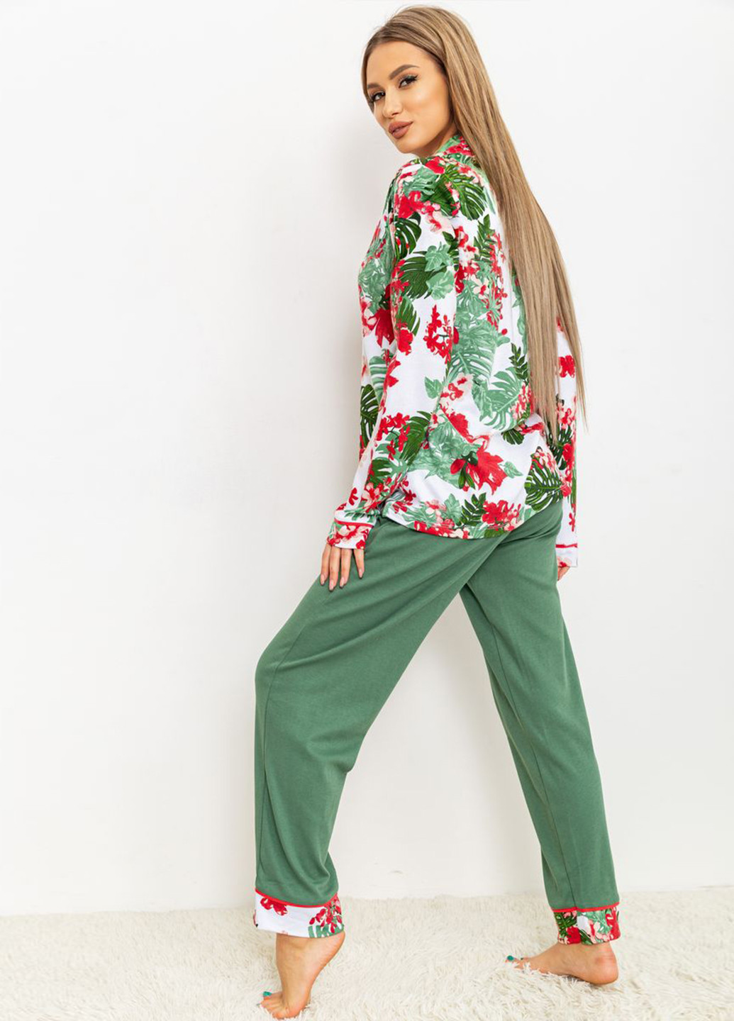 Зелена всесезон піжама (сорочка, штани) рубашка + брюки Ager