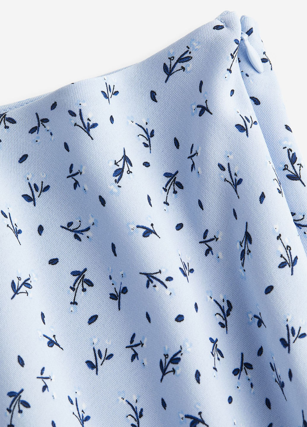 Голубая кэжуал цветочной расцветки юбка H&M а-силуэта (трапеция)