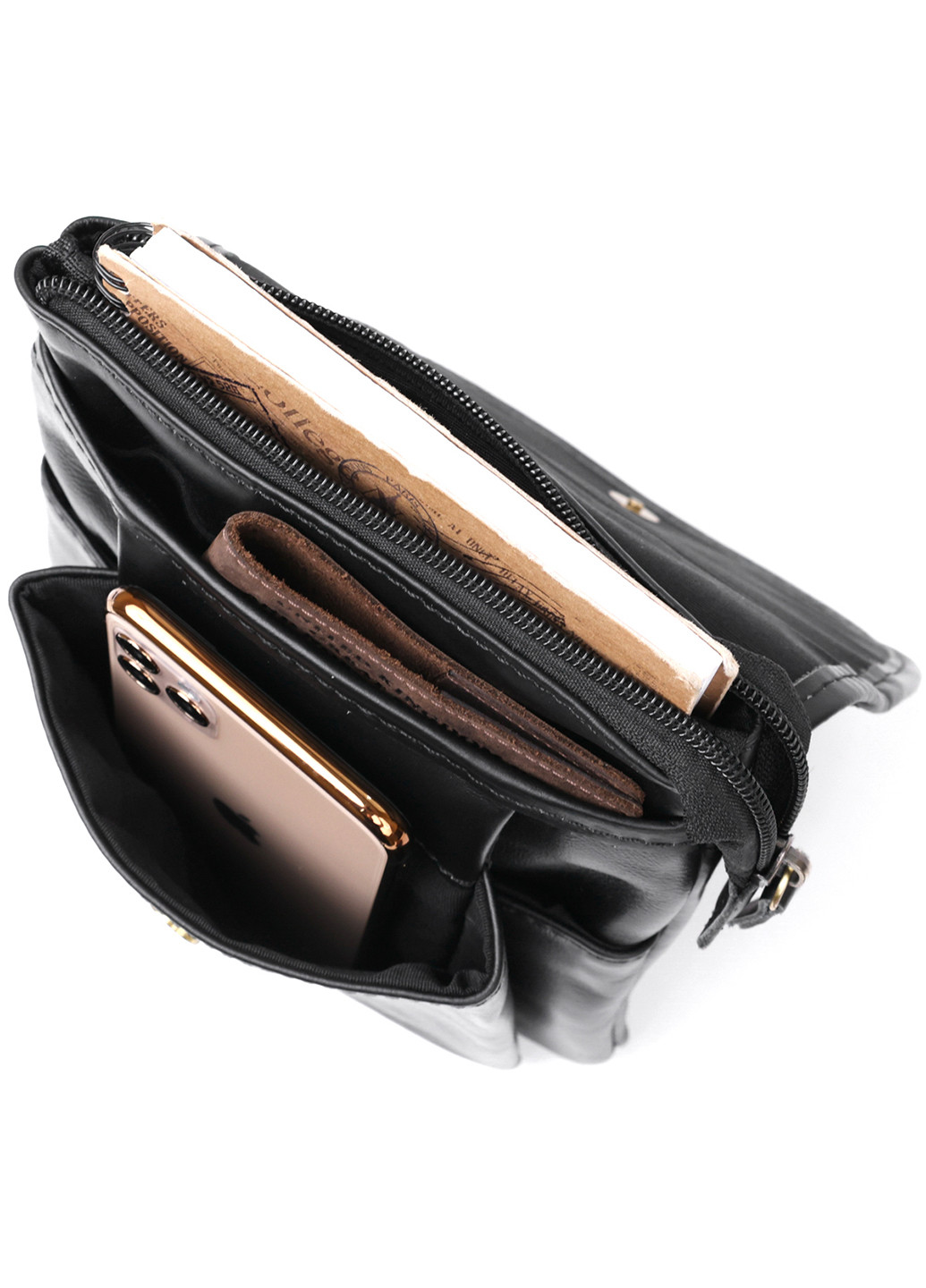 Мужская кожаная сумка через плечо 18х21х6 см Vintage (253491108)