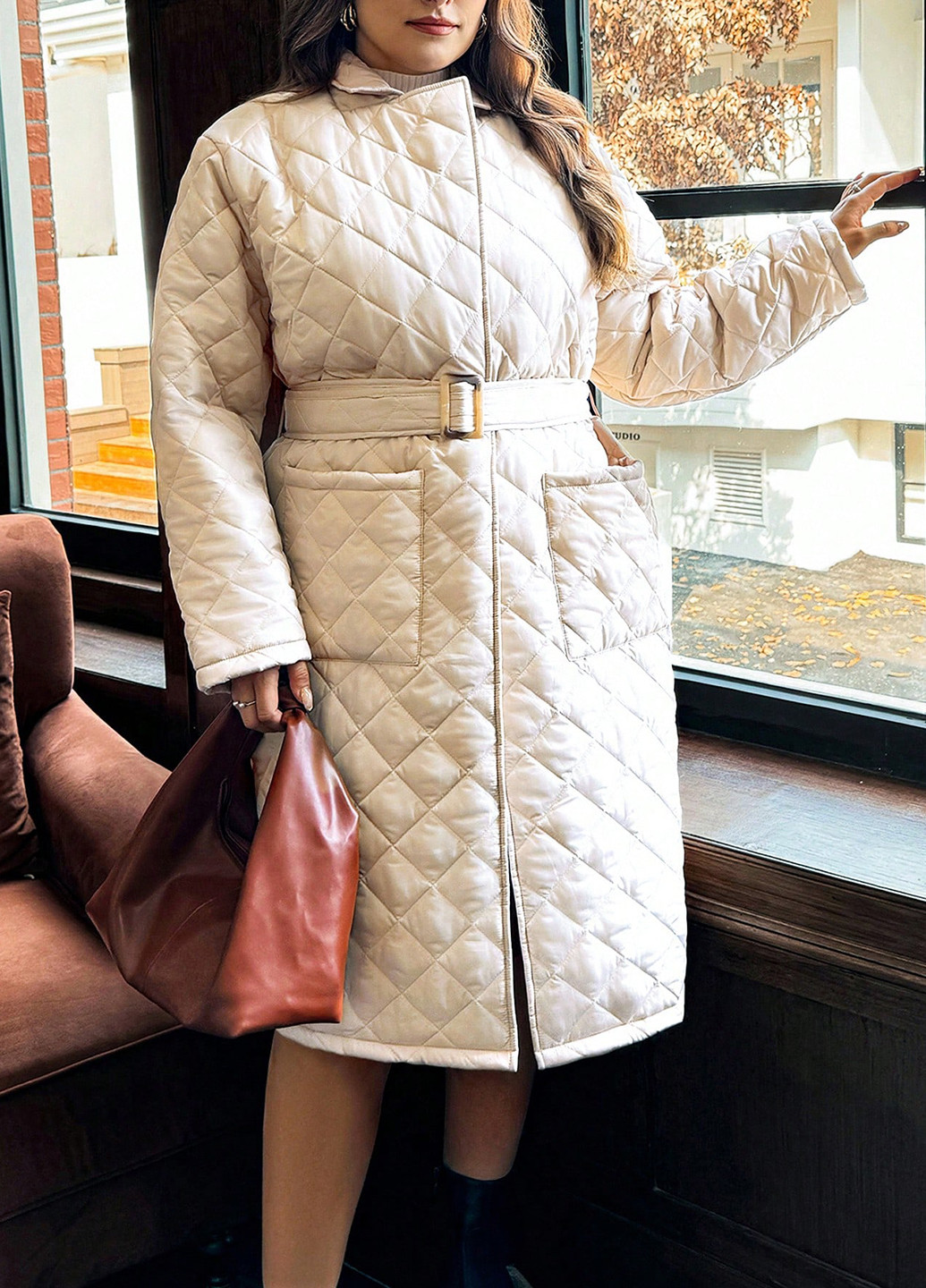 Молочное демисезонное Пальто SHEIN