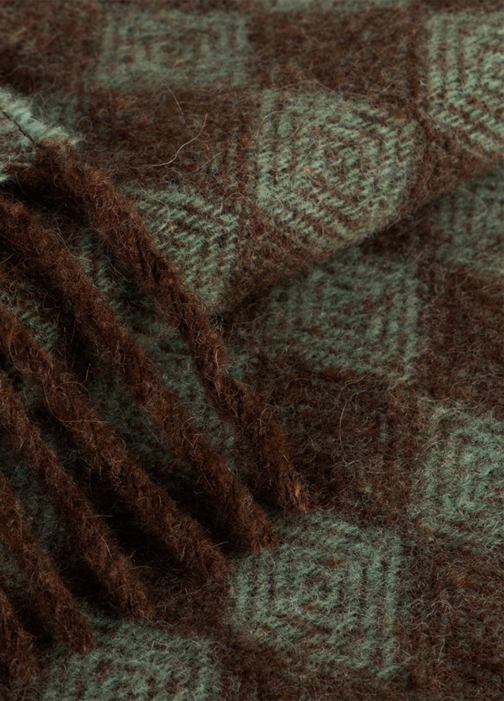 Плед ЕКО-вовна140х200 коричнево-зелений Love You (252102562)