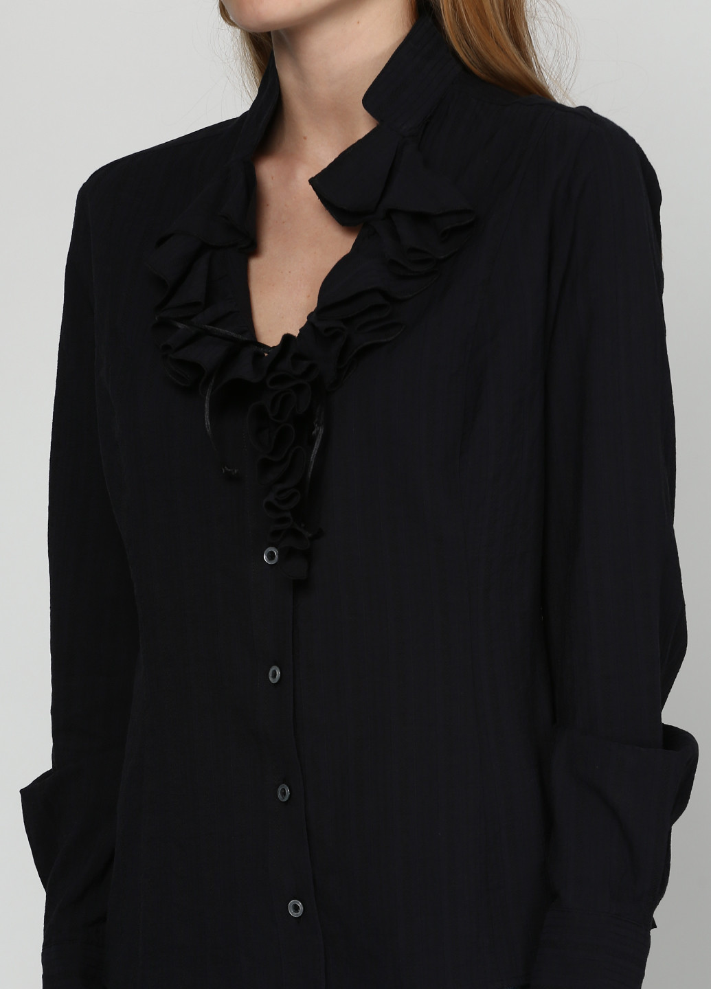 Черная кэжуал рубашка однотонная Versace Jeans Couture