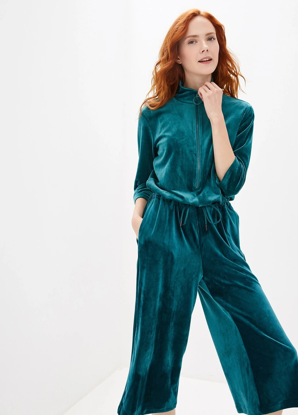 Комбинезон United Colors of Benetton однотонный зелёный кэжуал