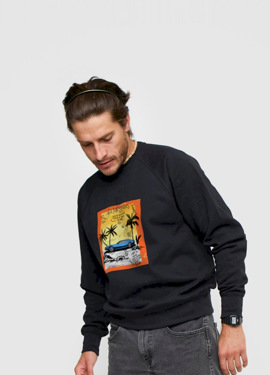 Черный свитшот мужской YAPPI рисунок (251424179)