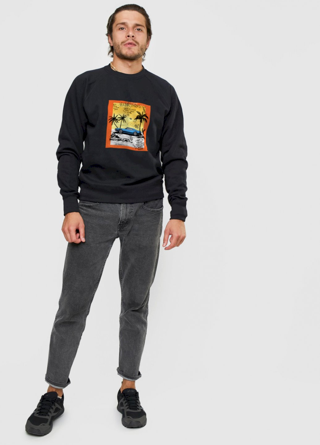 Черный свитшот мужской YAPPI рисунок (251424179)