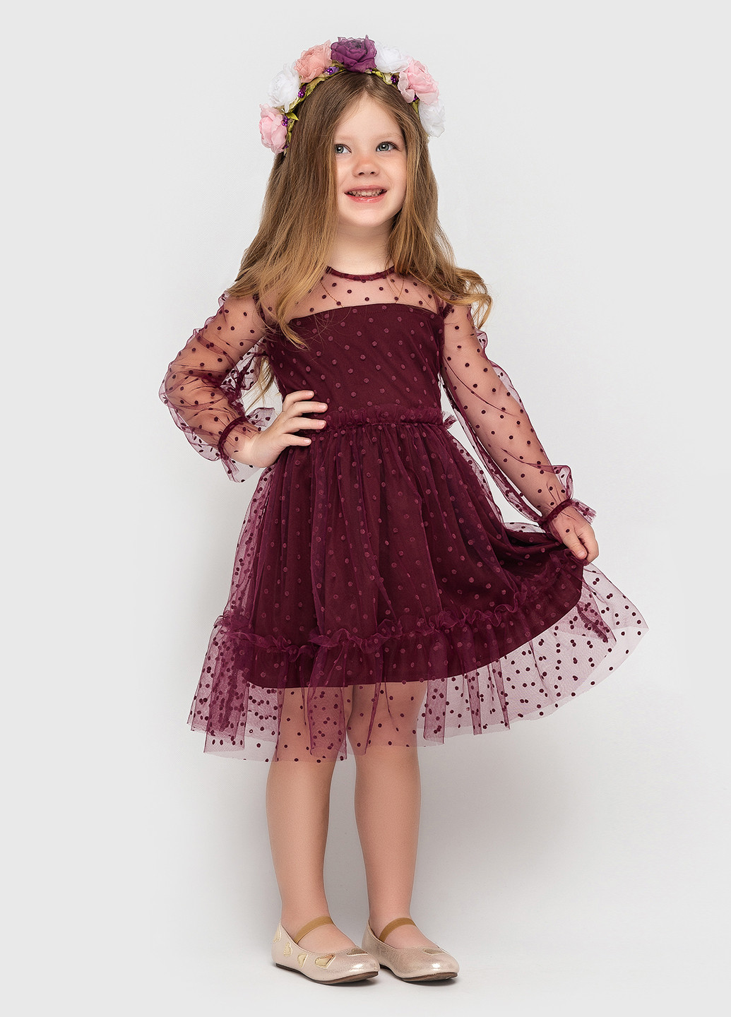 Бордовое платье Bombino (126990684)