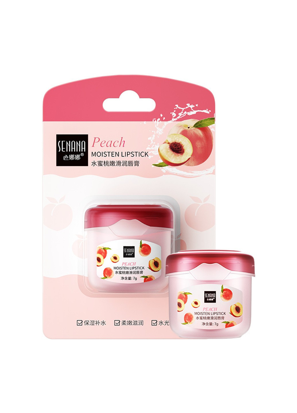 Бальзам для губ 7 г фруктовый аромат Персик Senana (254455140)