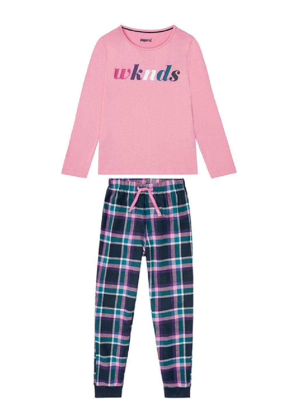 Розовая всесезон пижама реглан + брюки Pepperts