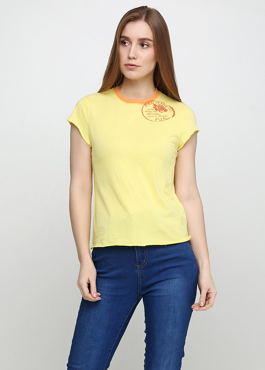 Желтая летняя футболка Polo Jeans