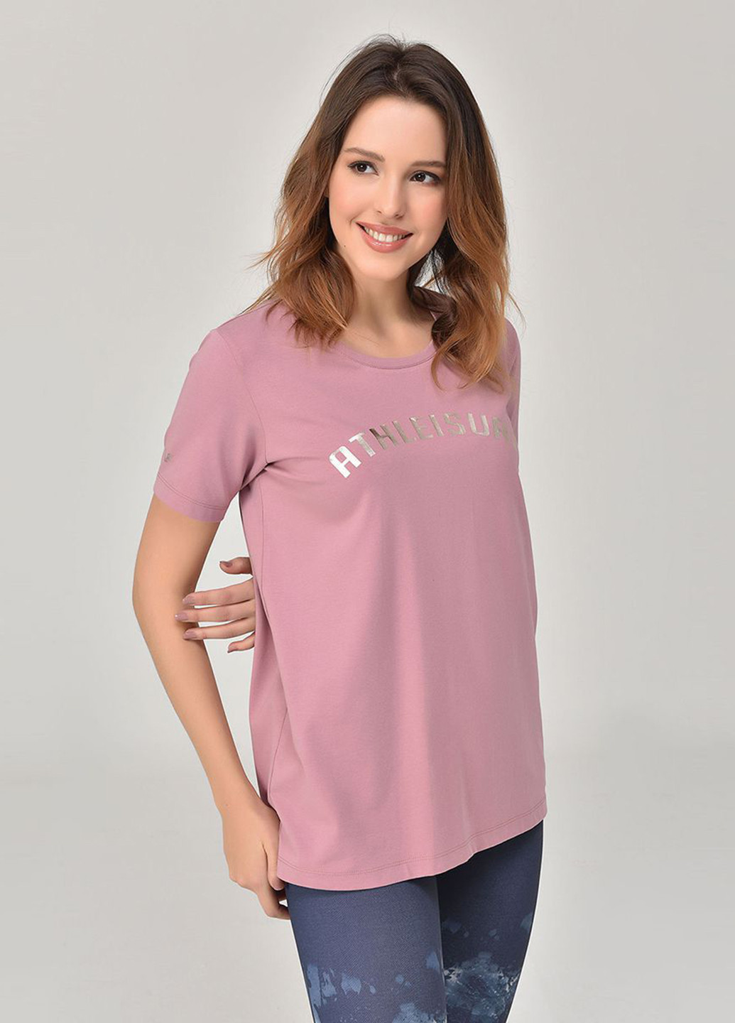 Розовая летняя футболка Bilcee