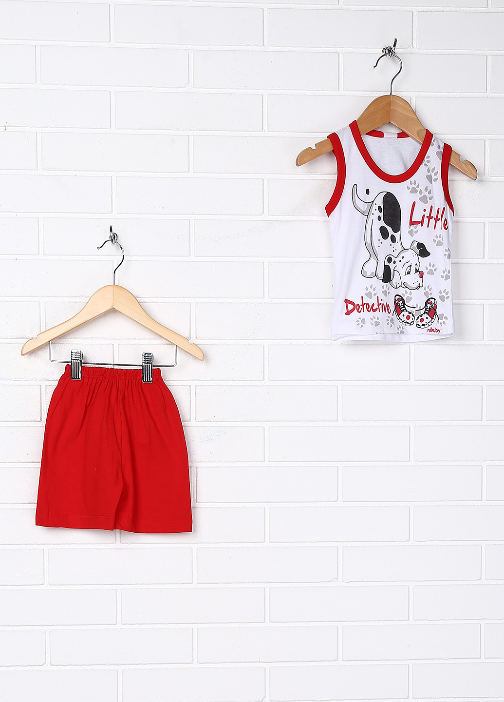 Красный летний комплект (майка, шорты) Senino
