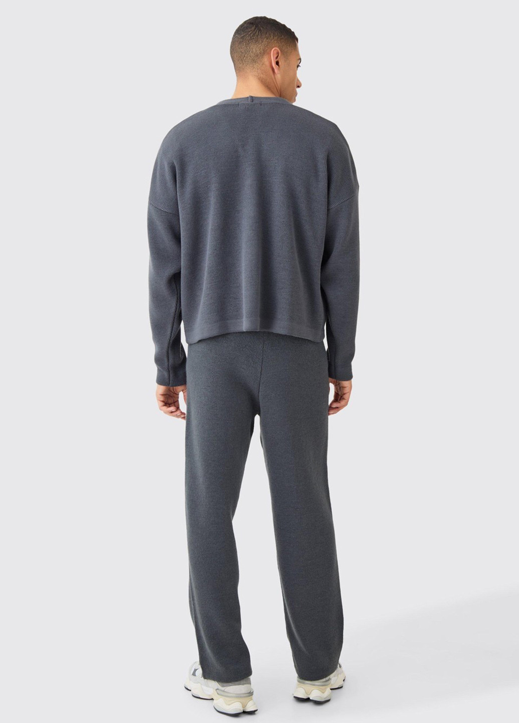 Графитовые кэжуал демисезонные прямые брюки Boohoo