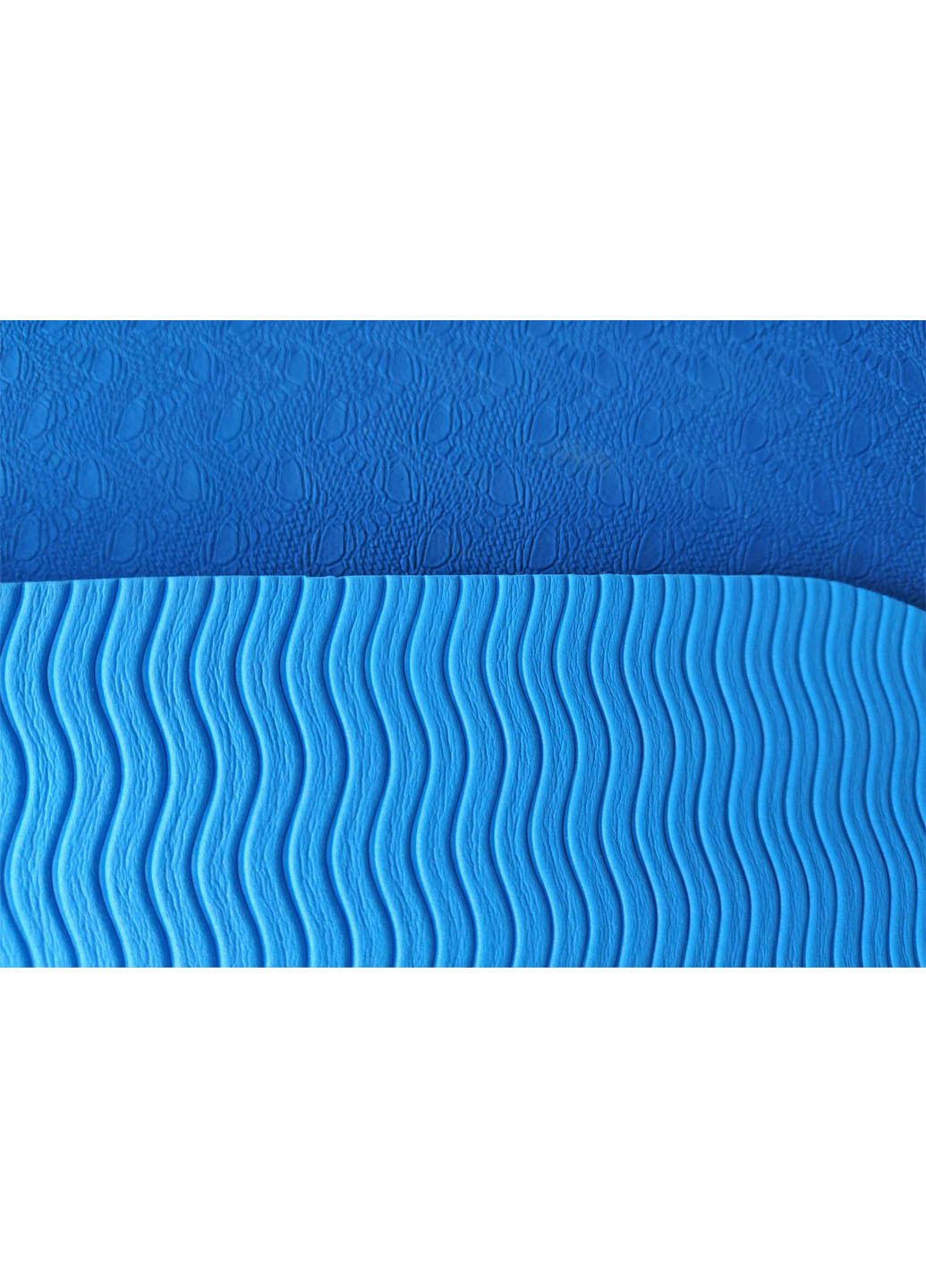 Килимок для йоги TPE + TC ECO-Friendly 6 мм синій з блакитним (мат-каремат спортивний, йогамат для фітнесу, пілатесу) EasyFit (237596287)