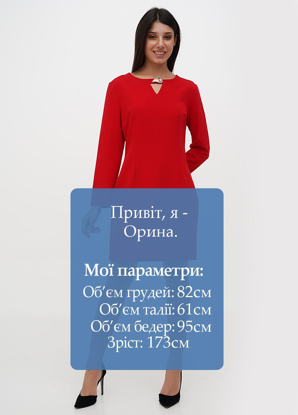 Червона кежуал сукня футляр Sassofono однотонна