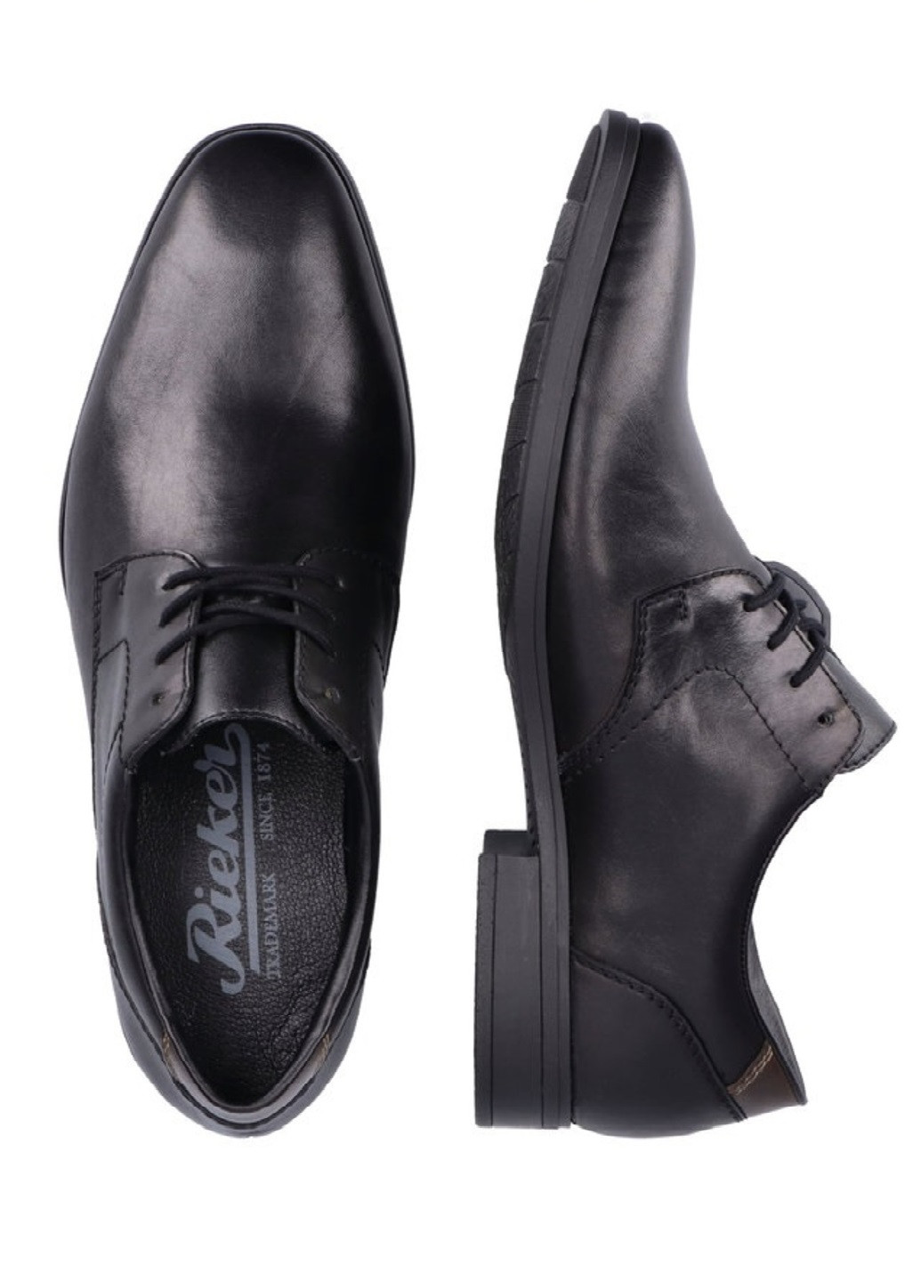 Черные кэжуал туфлі Rieker на шнурках