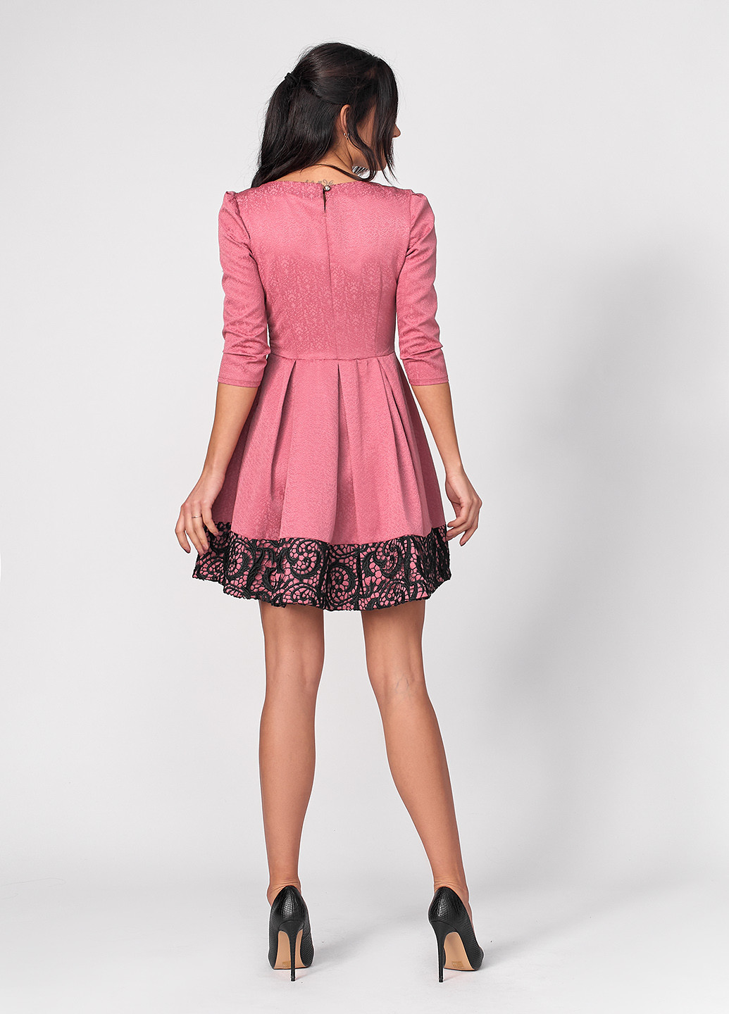 Розовое кэжуал платье колокол Ut однотонное
