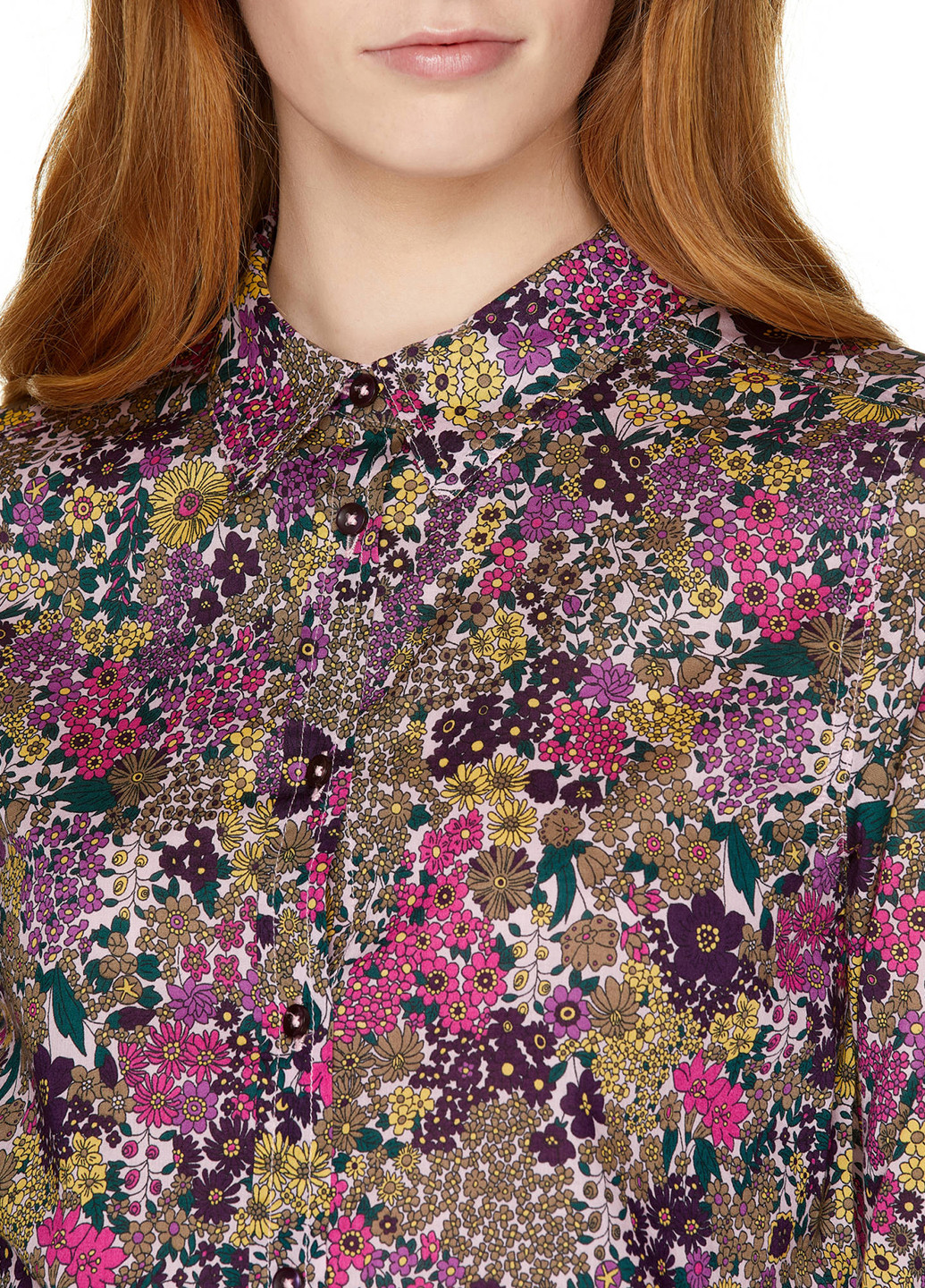 Фиолетовая кэжуал рубашка с цветами United Colors of Benetton