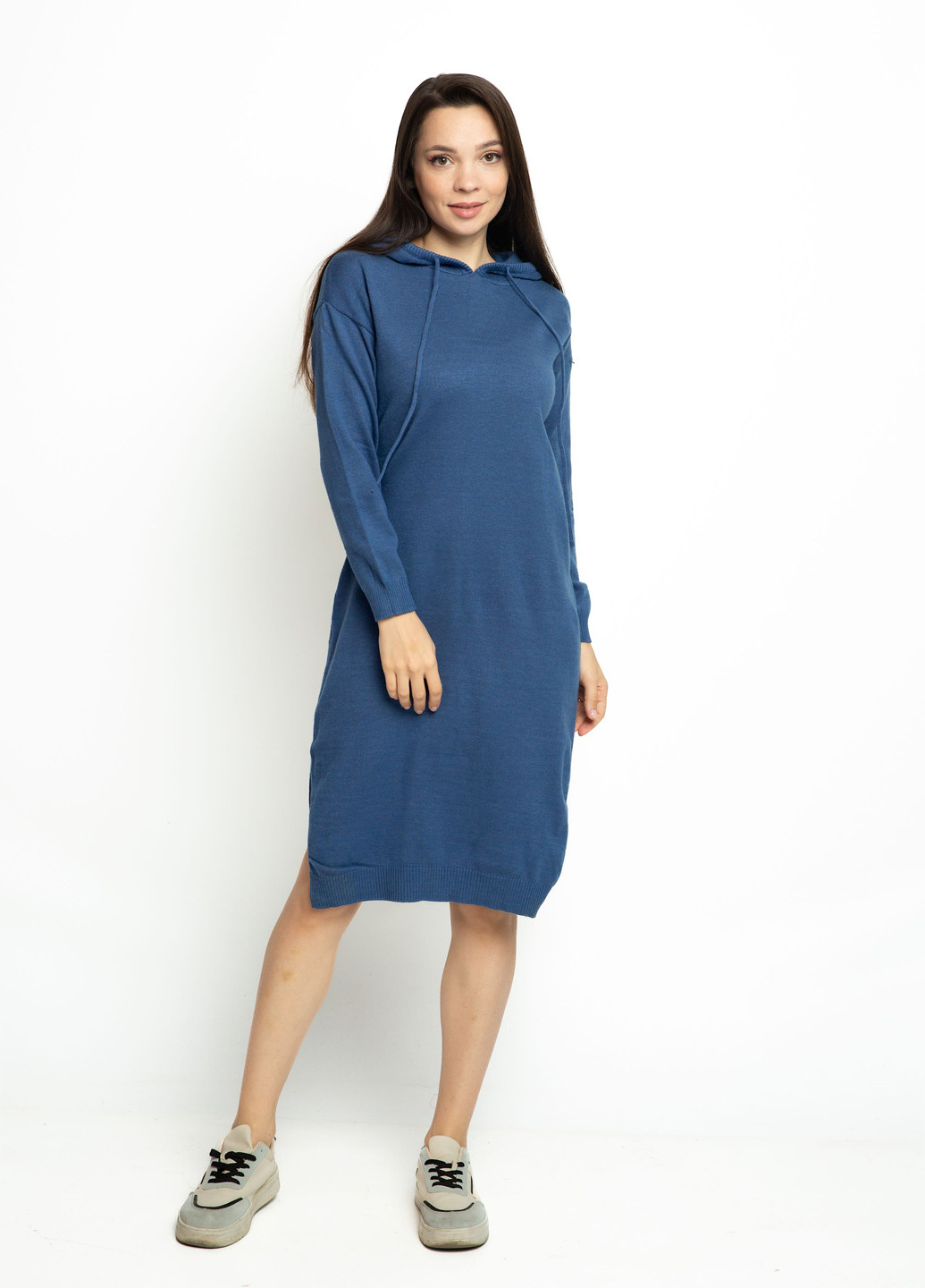 Синя спортивна сукня сукня-худі Time of Style однотонна