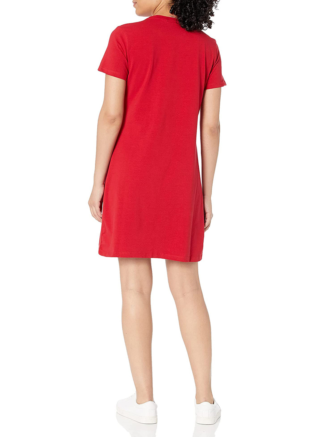 Красное кэжуал платье платье-футболка Calvin Klein с логотипом