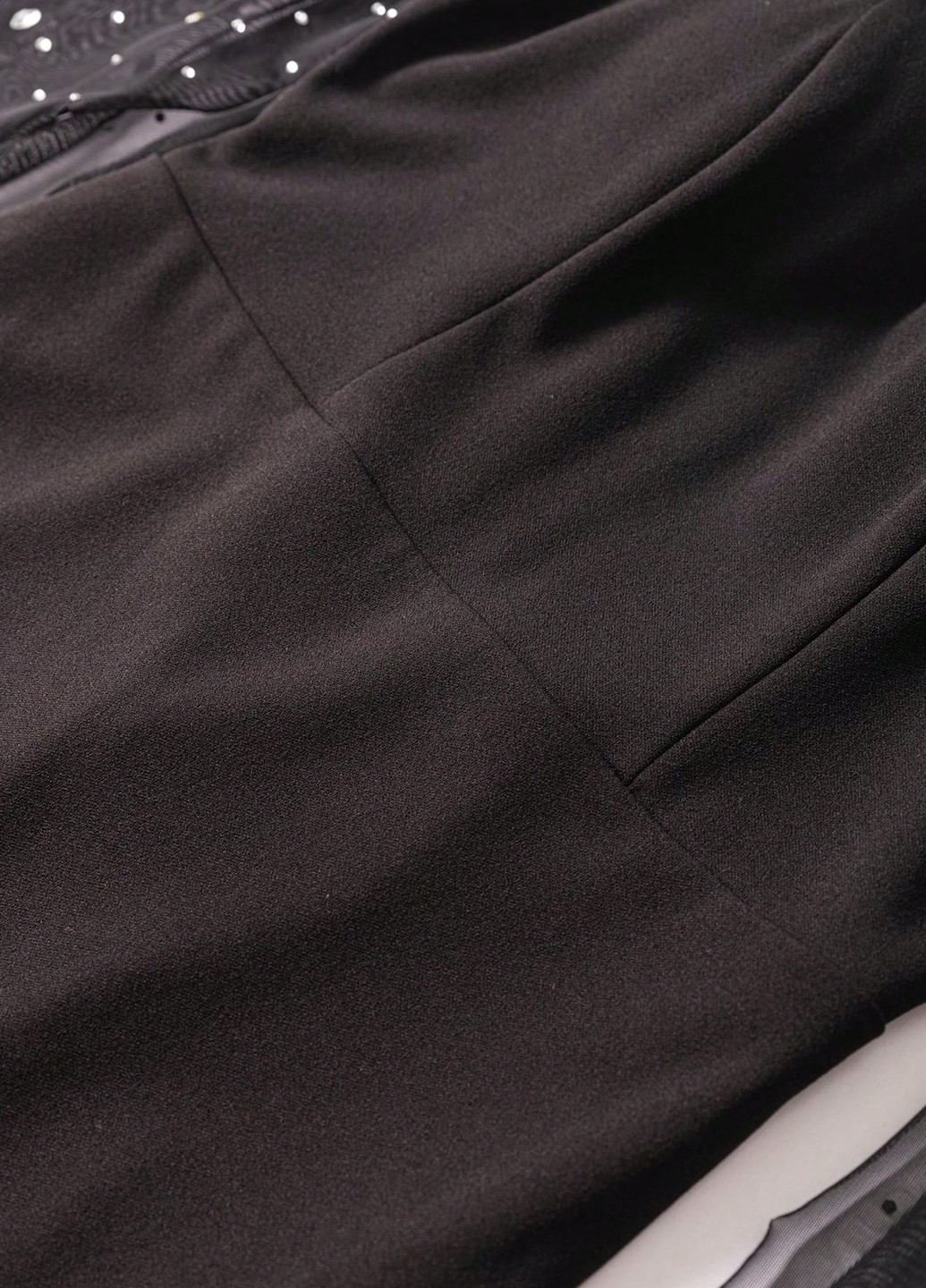 Черное вечернее платье годе, платье-кейп SHEIN однотонное