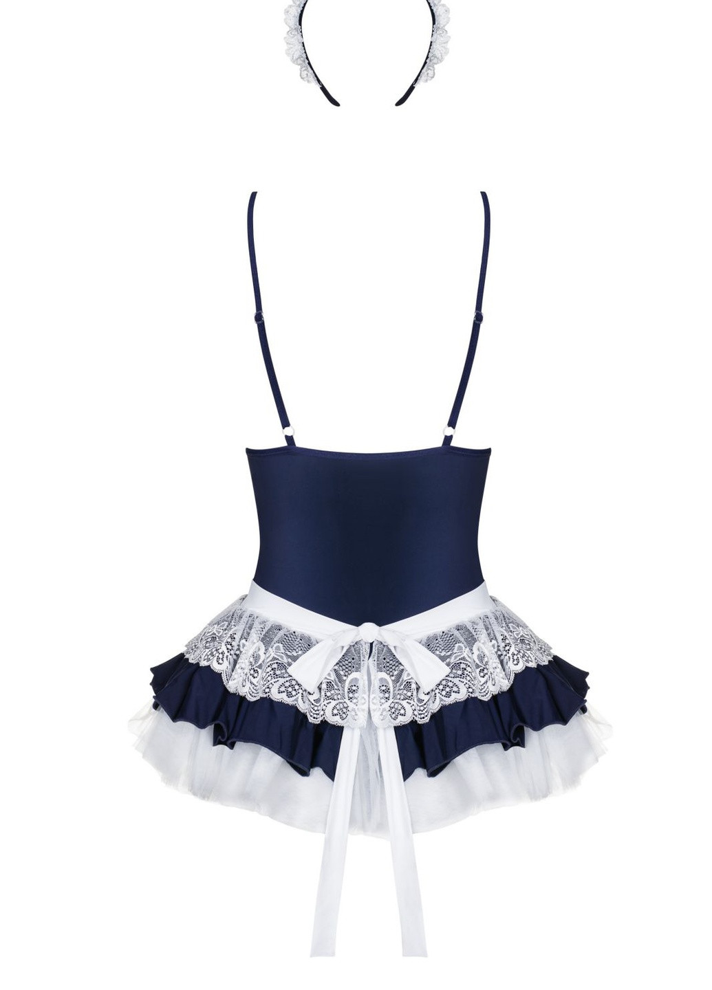 Білий демісезонний еротичний ігровий костюм ( обруч, болі, спідничка) Obsessive