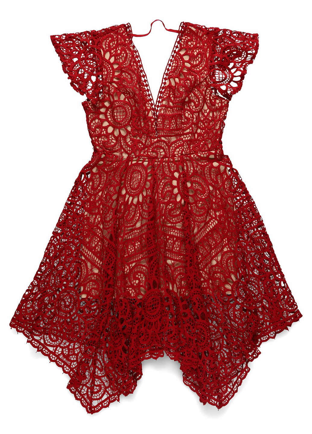 Темно-червона кежуал сукня кльош Love Triangle однотонна