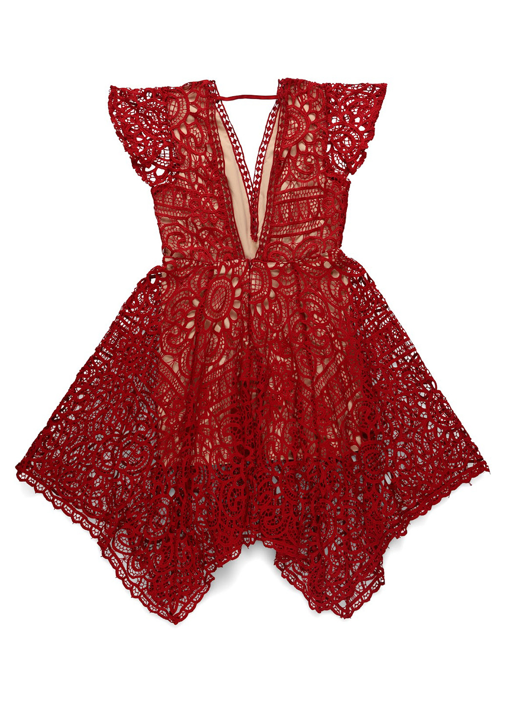 Темно-червона кежуал сукня кльош Love Triangle однотонна