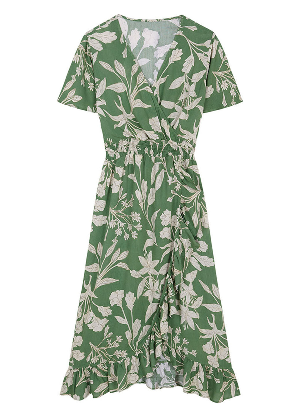 Зеленое кэжуал платье на запах Women'secret с цветочным принтом