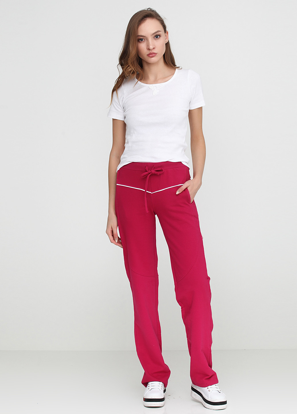 Темно-розовые спортивные демисезонные брюки Senti
