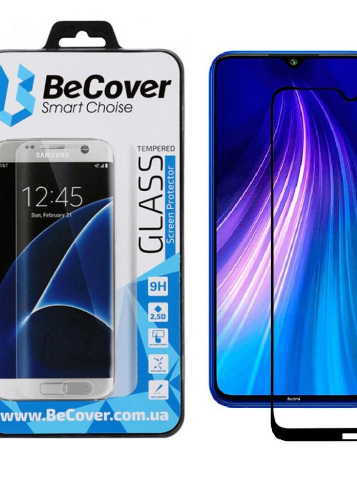 Стекло защитное Xiaomi Redmi Note 8T Black (704525) BeCover (203983847)