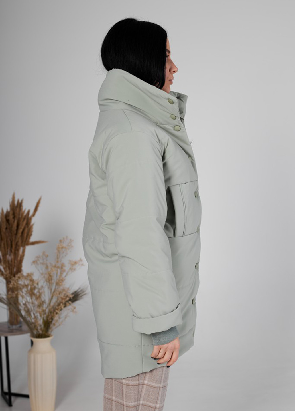 Оливковая зимняя куртка MiNiMax