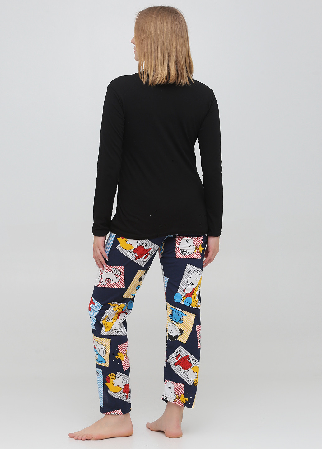Черная всесезон пижама (лонгслив, брюки) лонгслив + брюки Carla Mara