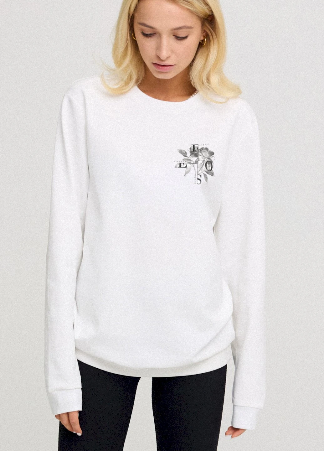 Белый світшот жіночий oversize /no flis/ YAPPI (254658660)