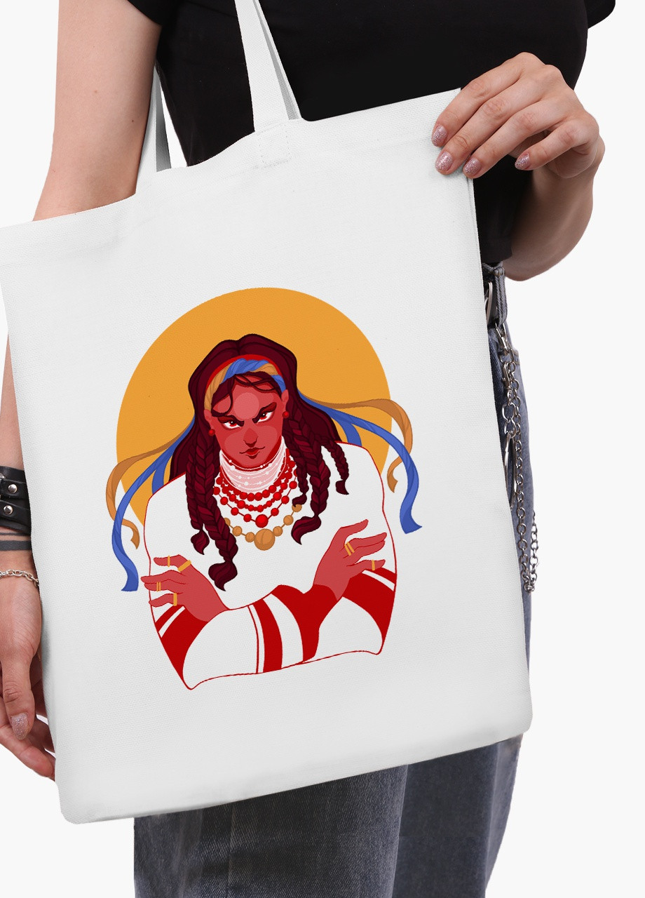 Еко сумка Українка (9227-3768-4) біла класична MobiPrint (253109736)