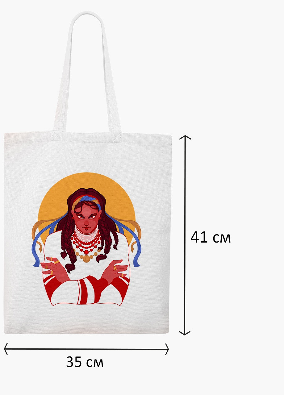 Еко сумка Українка (9227-3768-4) біла класична MobiPrint (253109736)