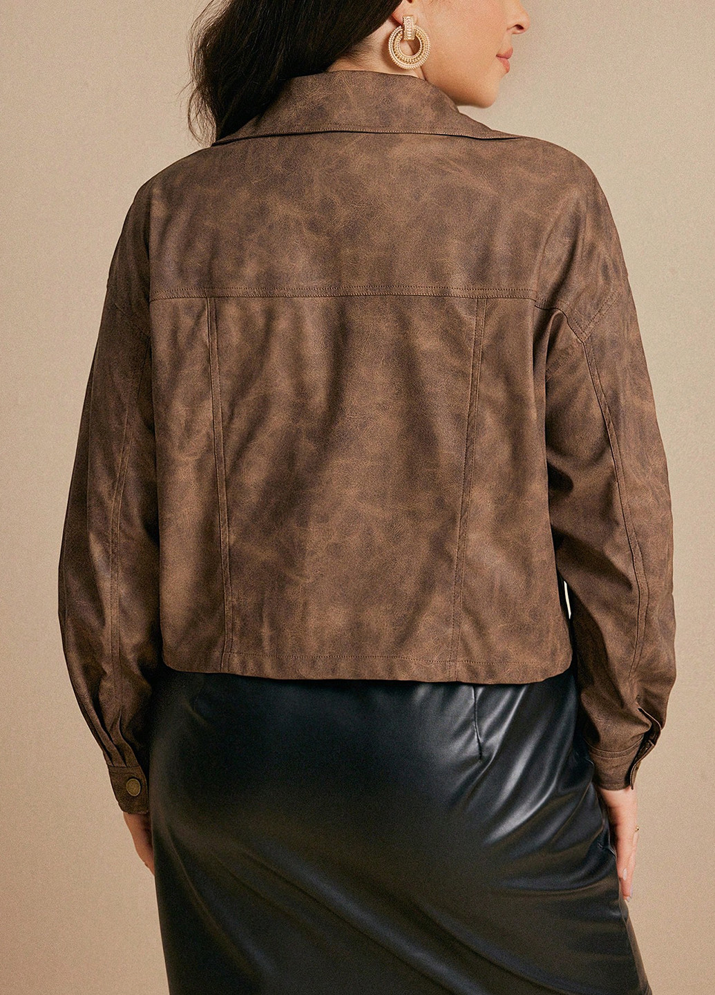 Коричневая демисезонная куртка куртка-пиджак SHEIN